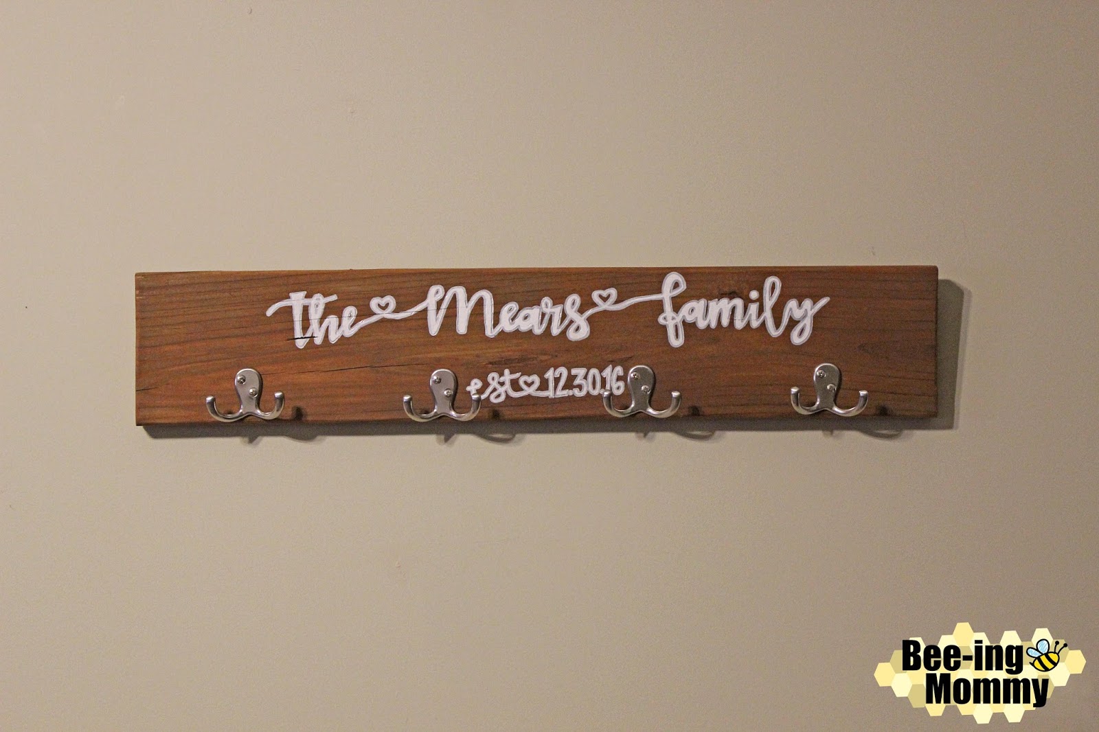 Personalized Wood Coat Rack