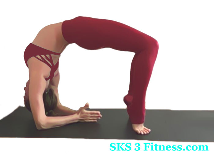Yoga Girl doing Dwi Pada Viparita Dandasana - forearm wheel pose