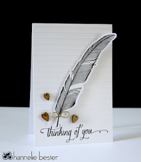 thinking of you card using hero arts feather set