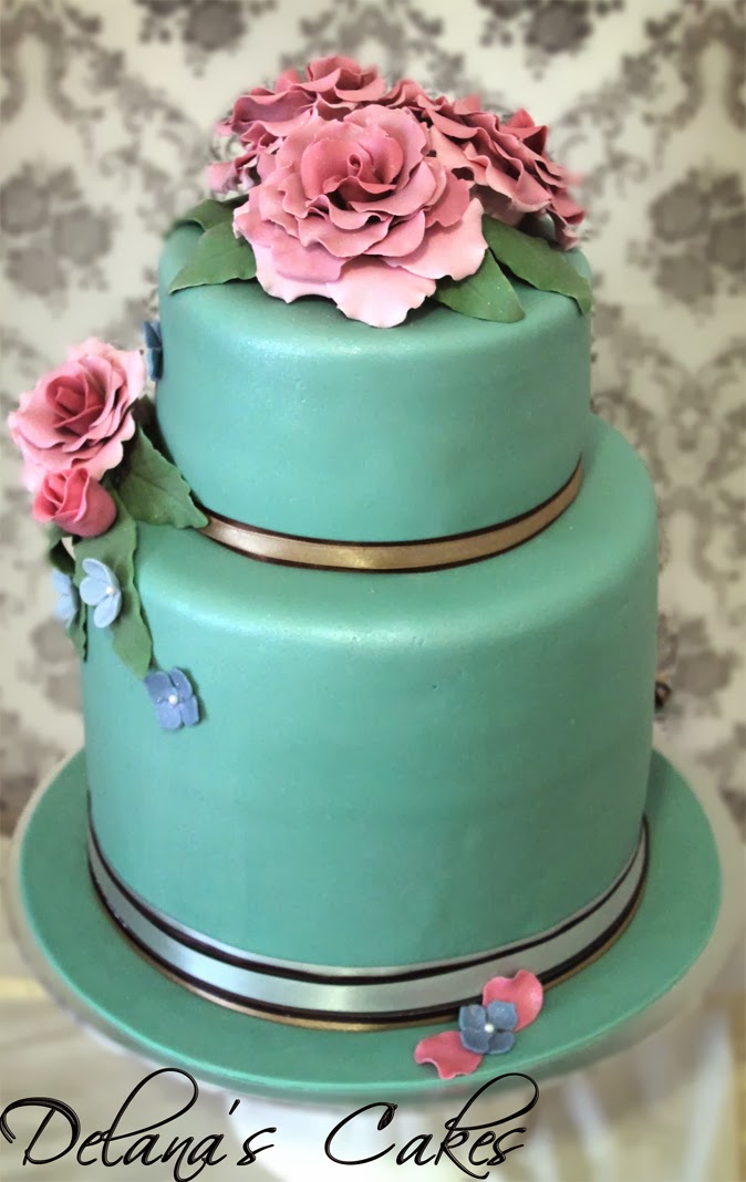 mint green wedding cakes