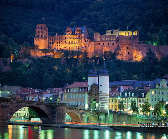 Rising 200 feet above the city, the Heidelberg Castle dates back to the early 13th century. Photo: © German National Tourist Office. Unauthorized use is prohibited.