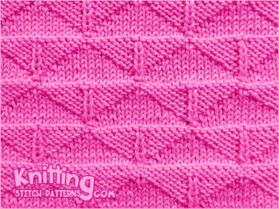 Knit and purl stitches. Thunderbird knitting stitch pattern
