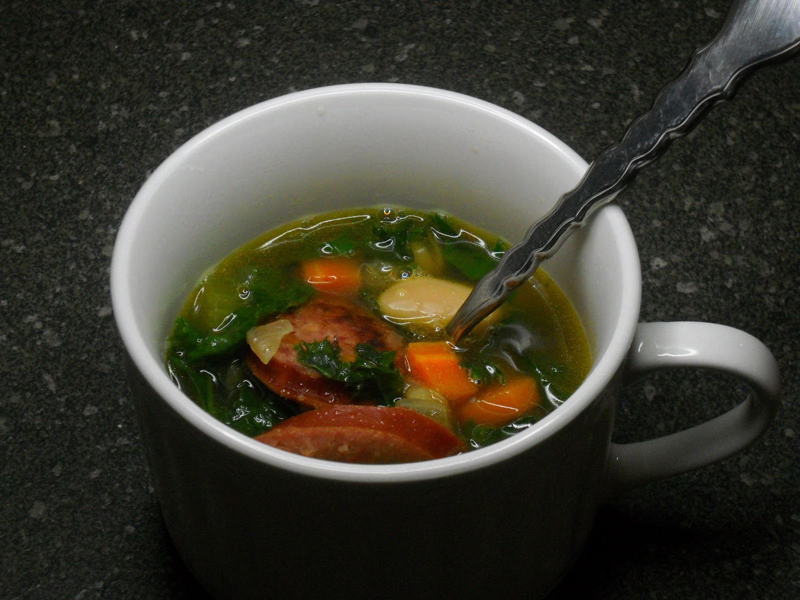 SoupaWoman Kielbasa, Take Two White Bean Soup with Kielbasa and Kale