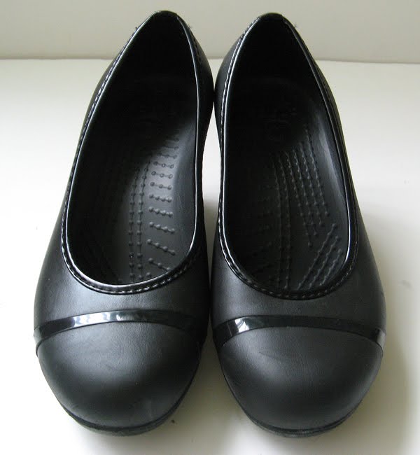 black croc high heels