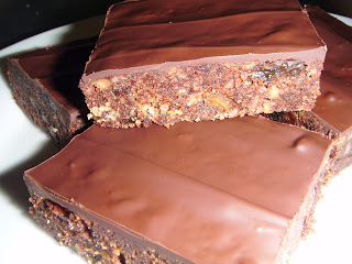slices of chocolate covered vegan tiffin