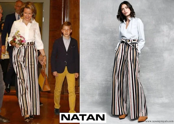 Queen Mathilde Natan trousers and blouse from Natan SS18 Collection