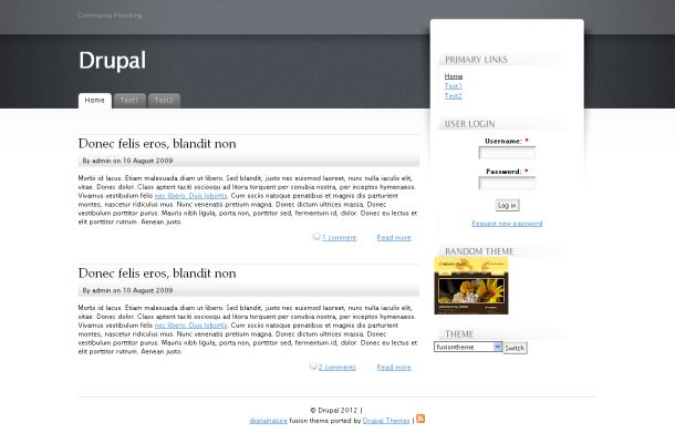 Free Gray Business Drupal Style Theme Template