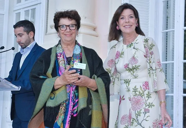 Princess Caroline wore a floral-print silk-chiffon midi dress by Giambattista Valli. Enrico Barla became the winner of Princess Grace Award