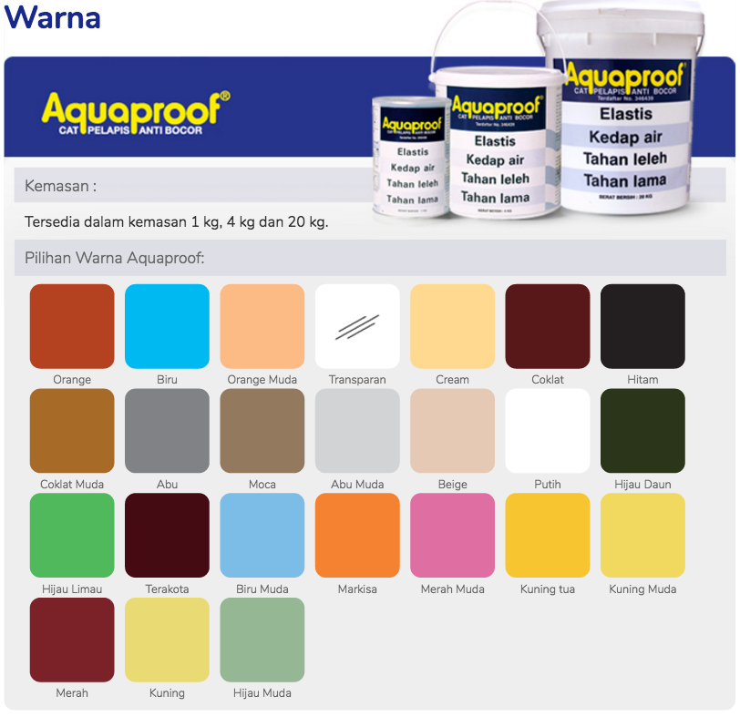 Katalog Warna  Aquaproof  2021