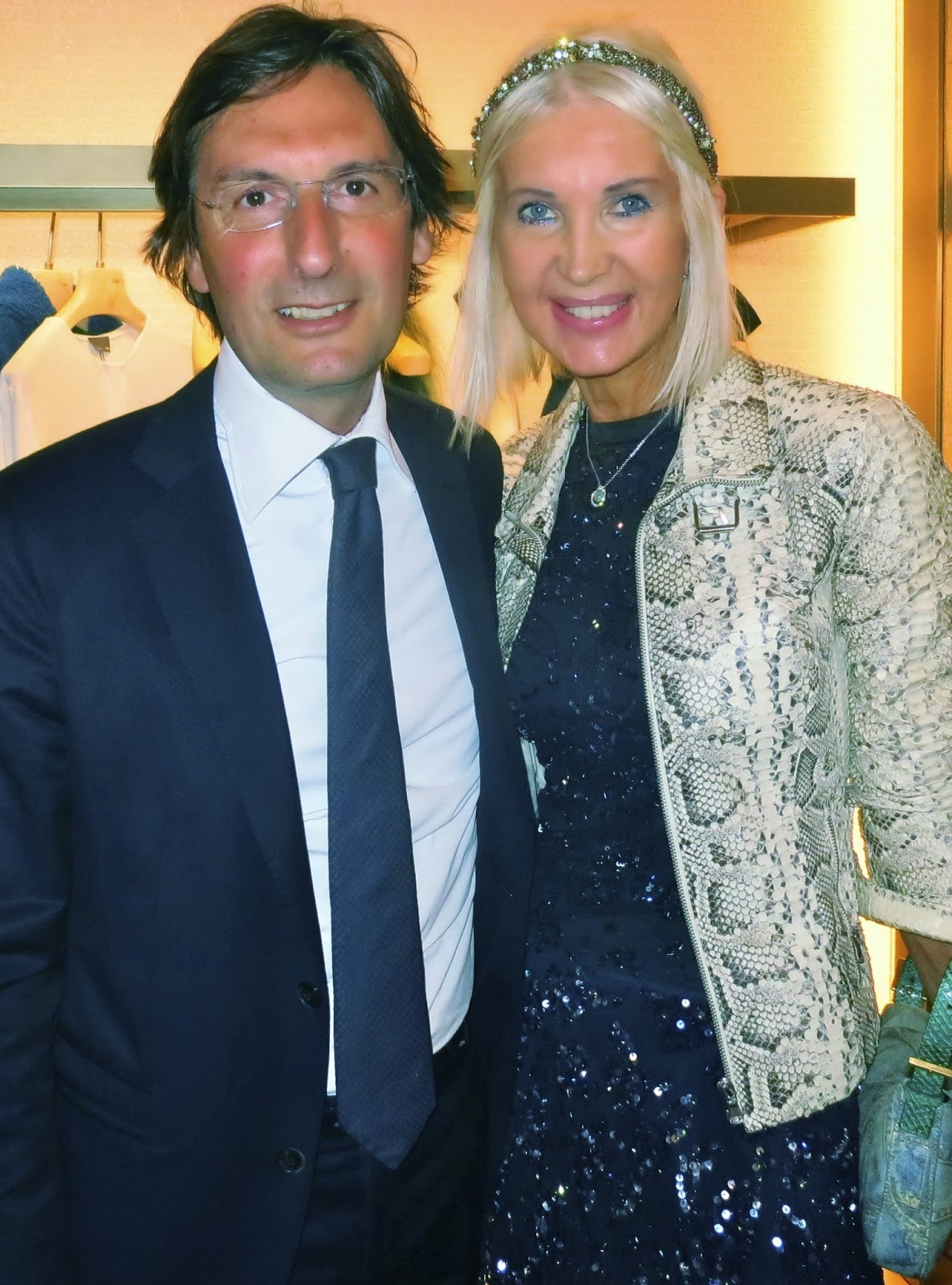Elisabetta Beccari and Pietro Beccari, FENDI CEO, attend the FENDI