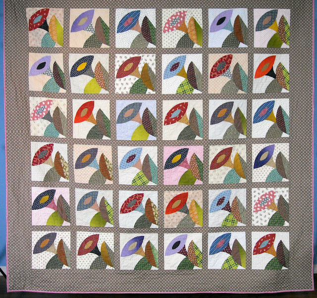 Queen Size Quilt 93.5 x 95 Trumpet Vine Quilt Reproduction 19th