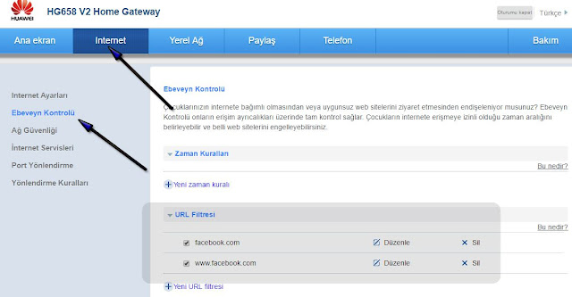 modem üzerinden site engelleme modem üzerinden site engelleme