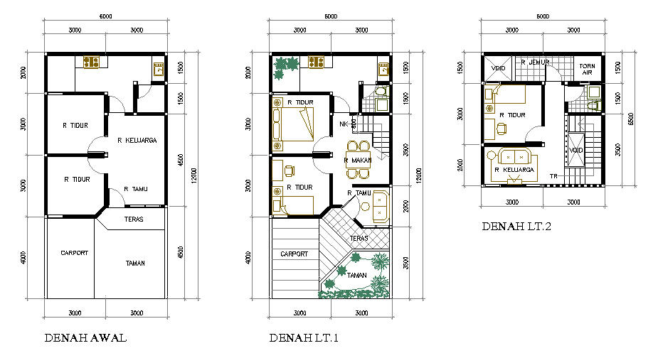  type 36 dengan 2 kamar tidur  Desain unik rumah minimalis type 36