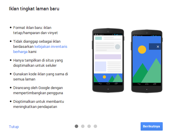 iklan tingkat laman google Adsense