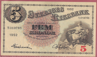 Svezia 5 Kronor 1952 P# 33ai