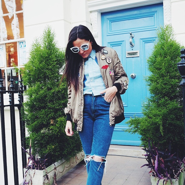 http://lookbook.nu/belubarrague Zara 2016 Spring Patch Bomber