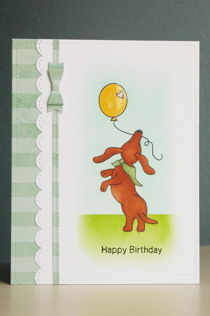 Happy Birthday Dachshund Card by Ka | Delightful Doxies stamp set by Newton's Nook Designs #newtonsnook #doxie