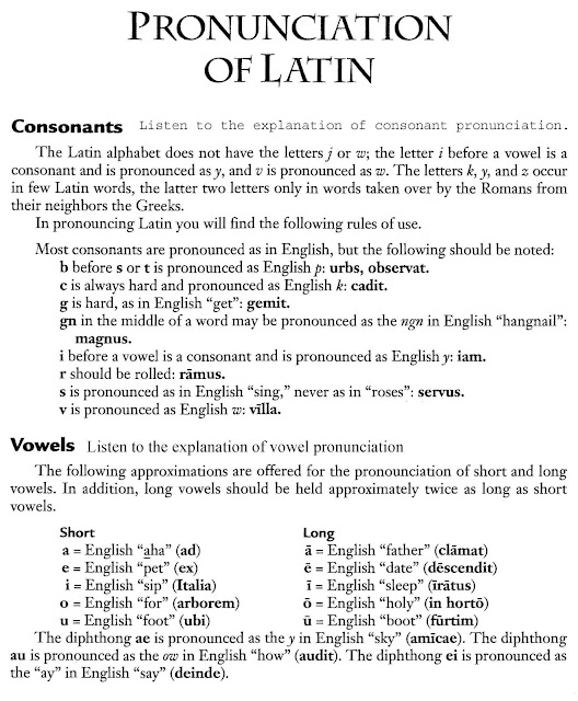 Latin I 2020 Pronunciation of Latin Ecce Romani