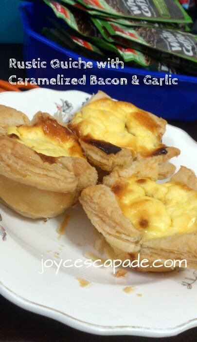 Rustic Quiche with Caramelized Bacon & Garlic - Joy 'N' Escapade