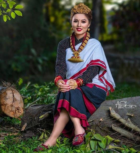 Traditional dress in newar girls