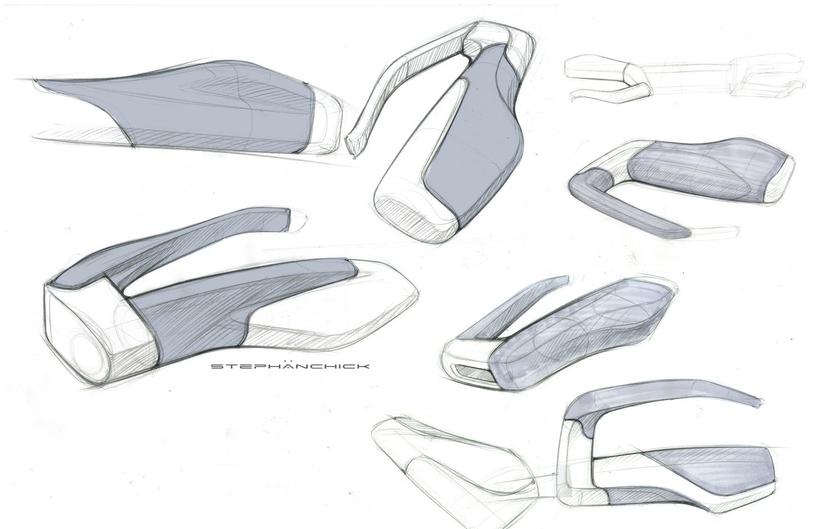Greyscale thesis sketch dump handlebars