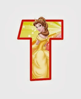 Alfabeto de personajes Disney con letras grandes T Bella. 
