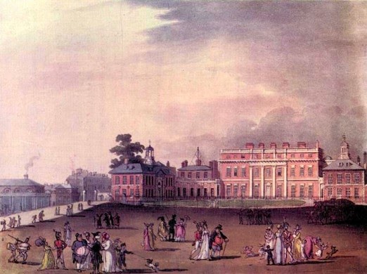 The Queen's Palace (Buckingham House), from The Microcosm of London (1808-10) 