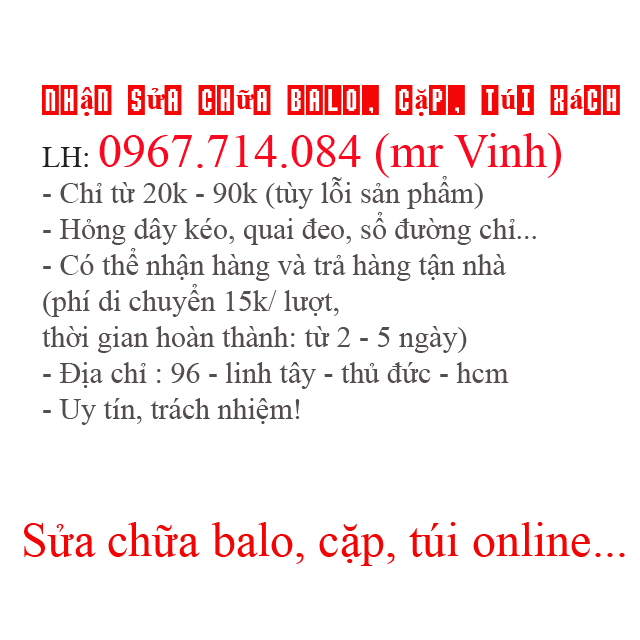 sửa chữa balo túi xách giá rẻ tại thành phố hồ chí minh