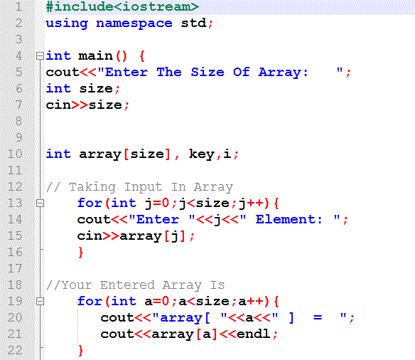 Linear Search In C Program Example Code C Programming Tutorial 