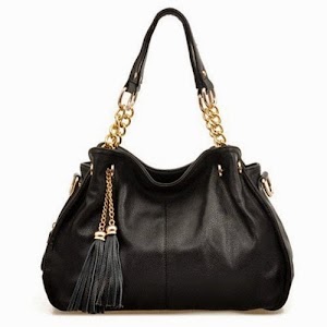 Black Lady Stylish Genuine Leather Tassels Cross Body Messenger Bag Handbag