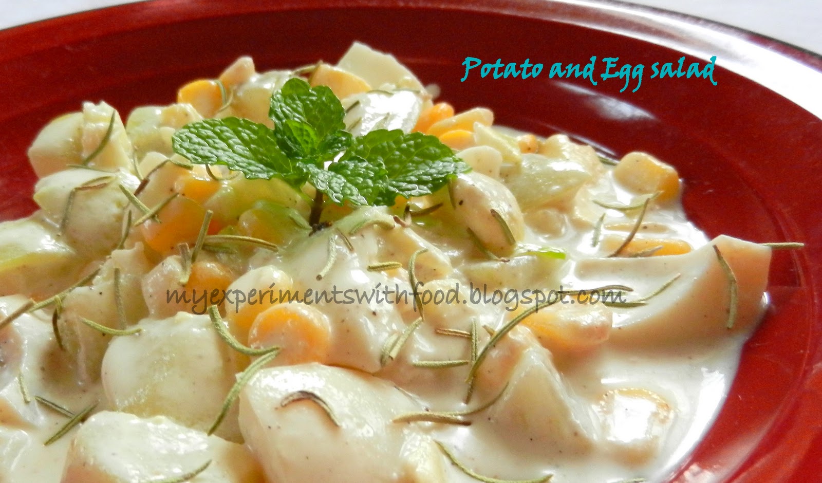 My Experiments With Food Potato and Egg salad Light and Creamy