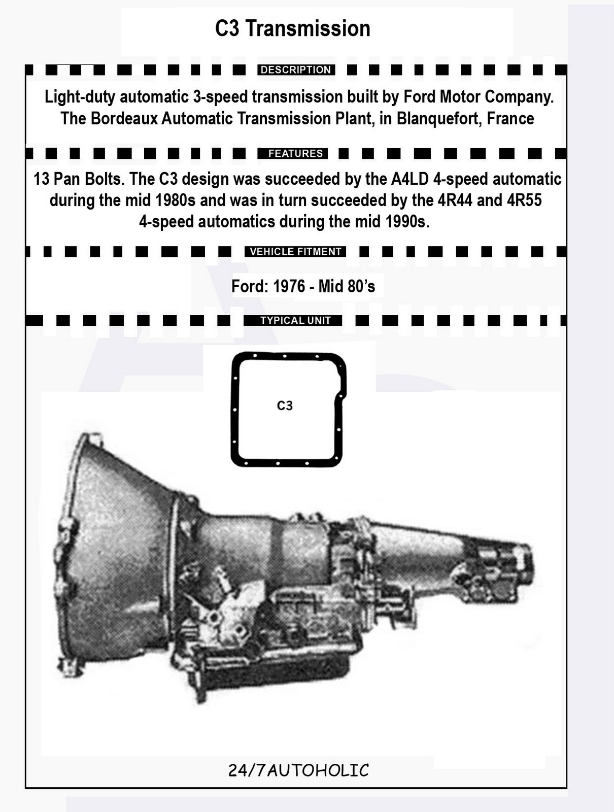 VONSKIP 24/7AUTOHOLIC HOTRODS KUSTOMS CLASSIC CARS Ford Transmission Info...