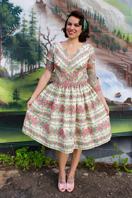 Gertie's New Blog for Better Sewing: Horrockses-Inspired Rose Stripe Dress
