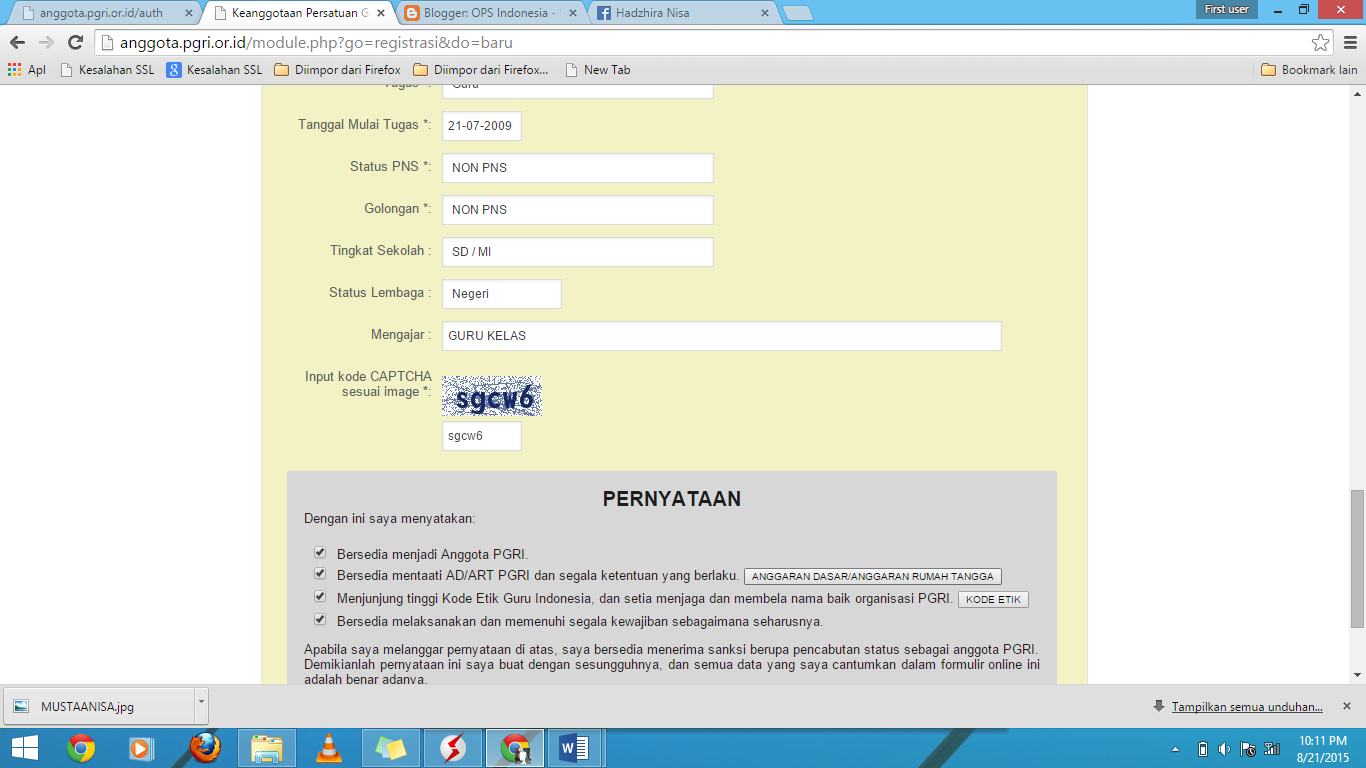 Registrasi Anggota PGRI Online 2015 OPS Indonesia Registrasi Anggota PGRI Online 2015 OPS Indonesia