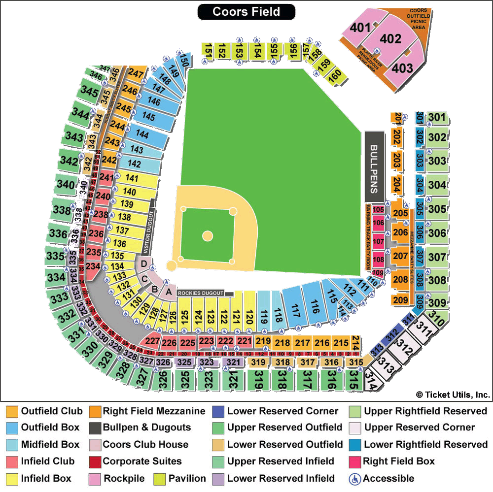 Coors Field Detailed Seating Chart Rows