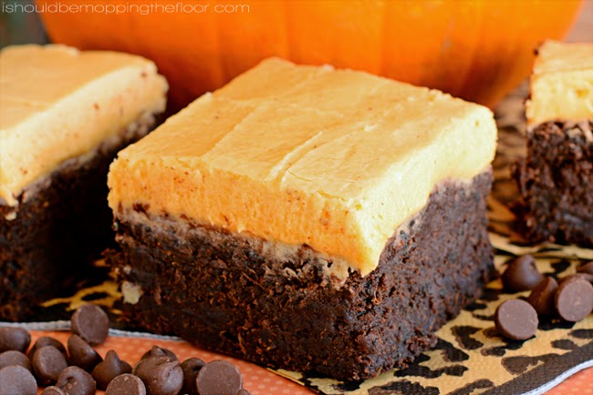 Spinach Brownies with Pumpkin Frosting 