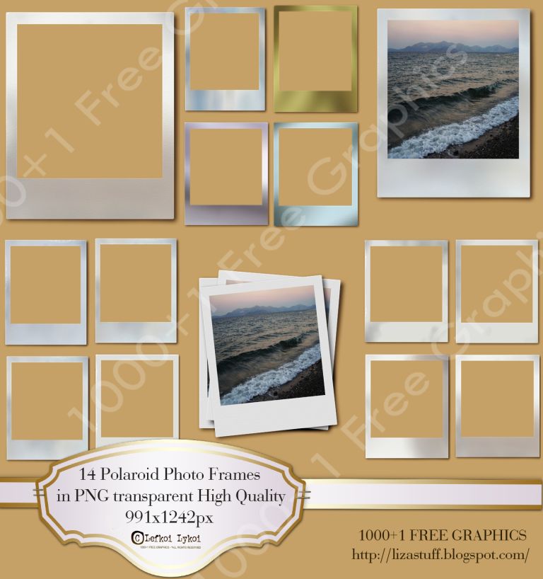 1000+1 FREE GRAPHICS : 14 Polaroid Photo Frames in PNG transparent