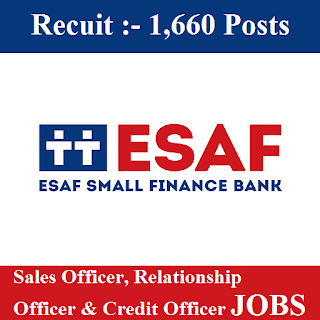 ESAF Bank Answer Key 2017 | 1660 Posts | Sales Officer Etc. Jobs | Sarkari Naukri ESAF Small Finance Bank, ESAF Bank, Bank, ESAF Bank Answer Key, esaf bank logo