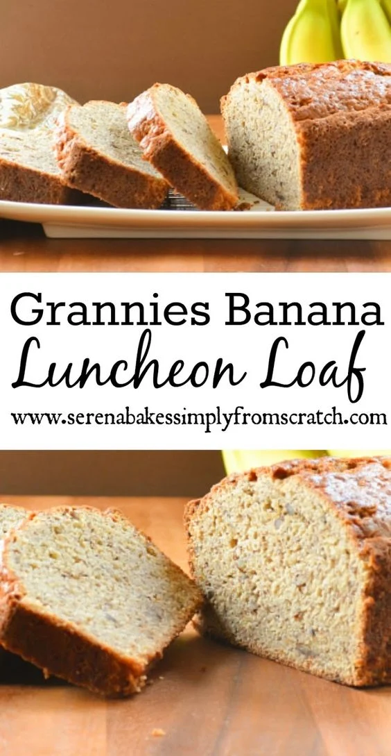 Grannies Banana Luncheon Loaf. A perfectly moist loaf of banana bread. A classic old recipe passed down from my Granny. Recipe from Serena Bakes Simply From Scratch.