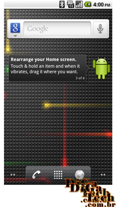 Tela do Android Froyo Screen shot Android Froyo
