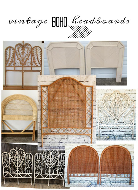 Round up of vintage, rattan, cane, and bamboo headboards
