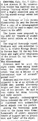 Strange 'Blinking Object' Soars Over Los Alamos Atomic Center (Body) - The Lowell Sun 10-7-1950