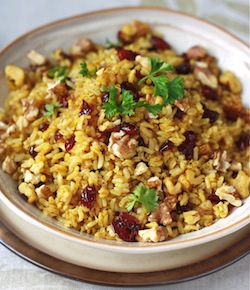 Curried Cranberry Walnut Rice