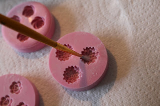 resin tutorial flower molds crevices paintbrush onto pour powder baby use