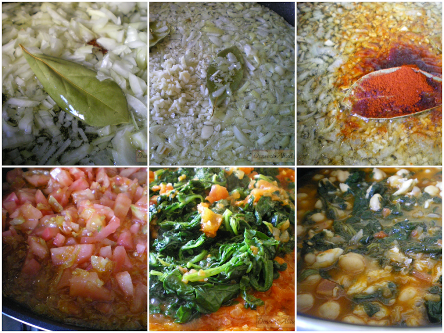 Garbanzos con bacalao y espinacas (Elaboración)