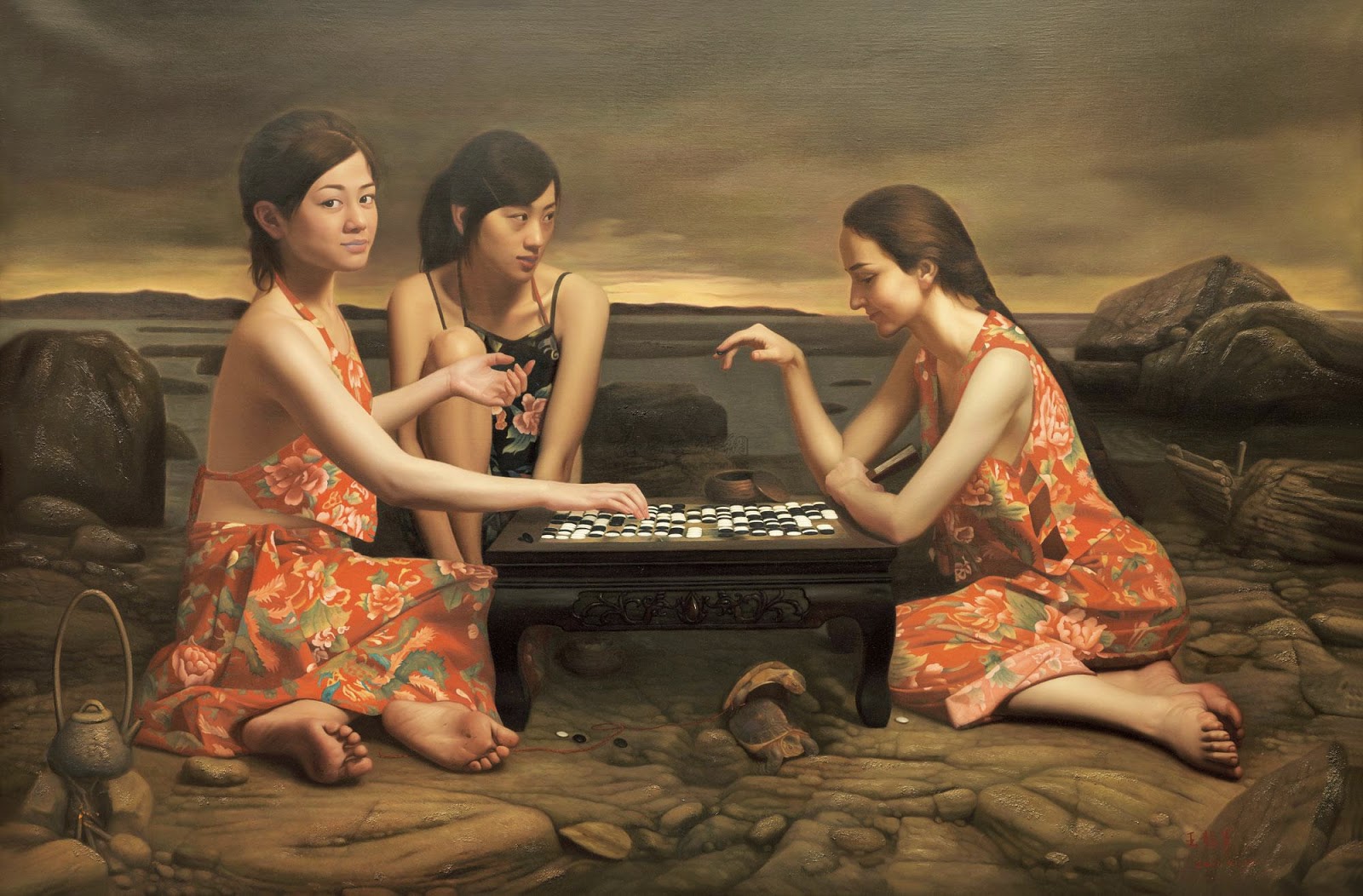 The Game of chess Painting by Lucy Klimenko