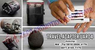 Travel Adapter dengan USB Charger, Travel Adaptor Merchandise UAR04, Travel Adaptor - Tour & Travel model pouch