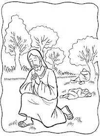 Jesús orando en el Huerto colorear