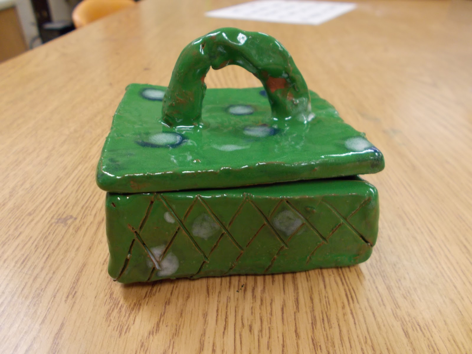 Mrs. Pierce's Polka Dot Spot Clay Slab Boxes