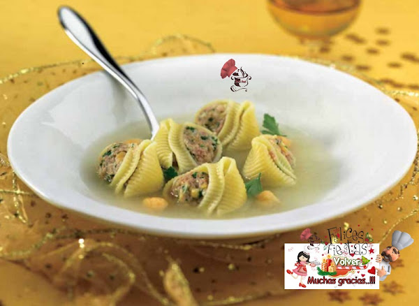 Sopa de Galets rellenos